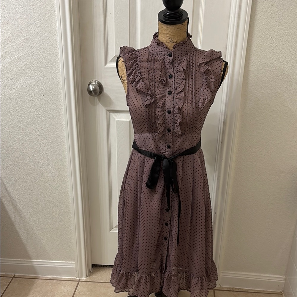 Purple Ruffled Midi Sundress - Picture 4 of 11
